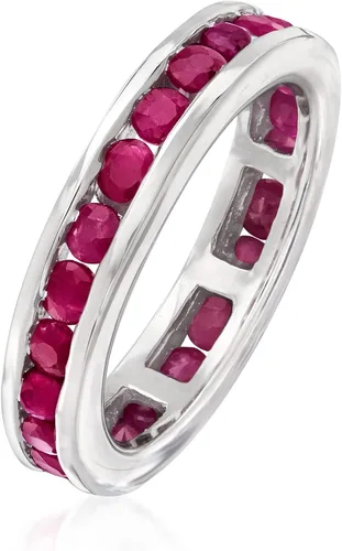 Vista 3 de Ross-Simons 2.00 ct. t.w. Channel-Set Ruby Eternity Band in Sterling Silver