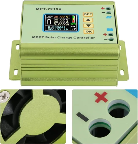 Vista 3 de Controlador solar MPPT DC12-60v, MPT-7210A controlador LCD Pantalla LCD Regulador de panel solar de energía para batería de litio