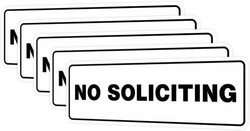 Vista 38 de Estándar No Soliciting Door/Wall Sign - Negro - Pequeño