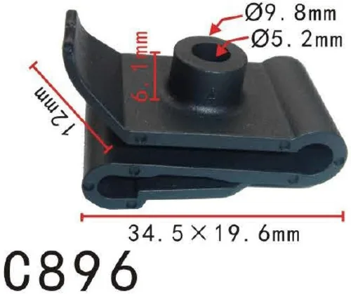 Vista 55 de Autobahn88 - Clip de remache tipo push-in para parachoques, compatible con Renault (OEM: 054000001R) (Paquete de 20)