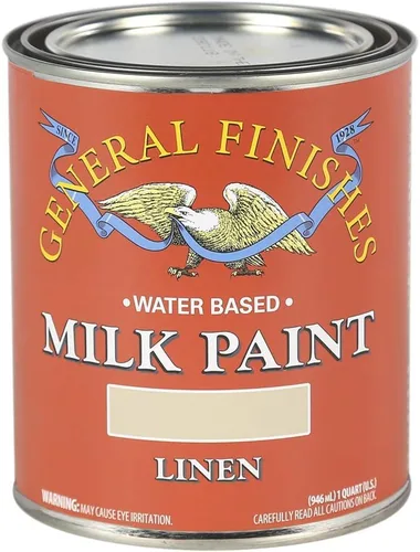 Vista 8 de General Finishes Pintura de leche a base de agua, 1 pinta, blanco antiguo