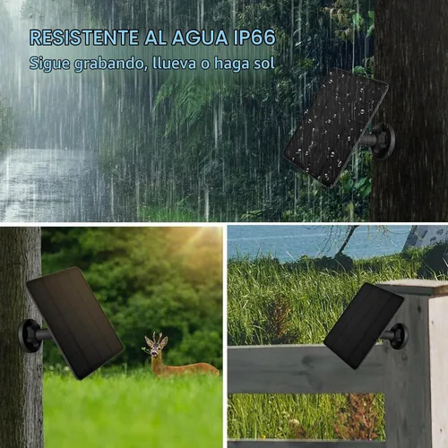 Vista 6 de Panel solar para cámara de sendero, kit de cargador solar con batería de litio recargable de 5000 mAh incorporada - Salida: 12V/1A, 6V/1.5A, kit