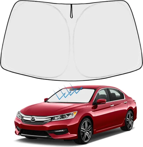 Vista 111 de Proadsy Parasol para parabrisas Rivian R1S 2022-2025 2026 de 4 capas plegable, protector de parasol frontal que bloquea los rayos UV, mantiene