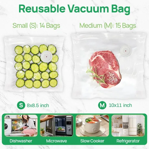 Vista 2 de Sellador al vacío, sellador al vacío compacto para conservación de alimentos, máquina selladora portátil inalámbrica de mano para alimentos frescos