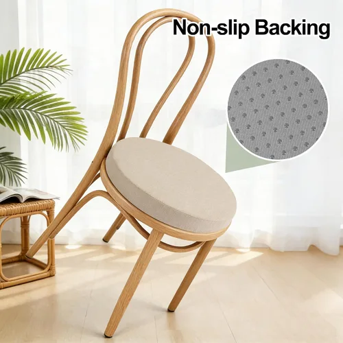 Vista 5 de Tromlycs Almohadilla de Cojín de Asiento Redondo para Silla de 14 Pulgadas para Sillas de Taburete Circular Cojín de Espuma Decorativo Beige
