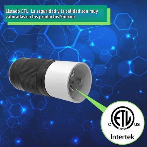 Vista 5 de Conector Macho de Generador Sintron 50 Amp NEMA SS2-50P, Enchufe Marino de 4 Clavijas de Hoja Recta de 3 Polos para EE. UU./Canadá, 4 Alambres