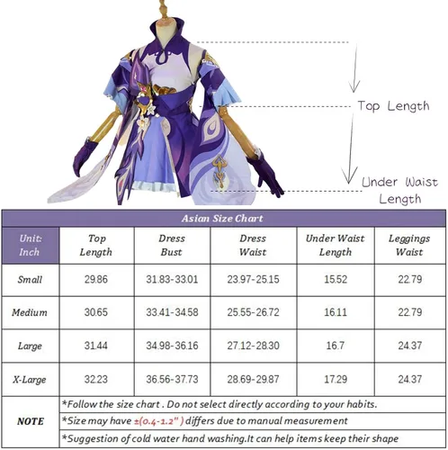 Vista 4 de Disfraz de cosplay Keqing Cosplay de ámbar Baal Cosplay traje + peluca