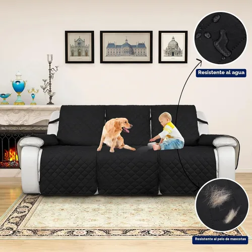 Vista 3 de PureFit Fundas de Sofá Reversibles Resistentes al Agua para Sofá Reclinable de 3 Asientos - Funda Antideslizante para Sofá Reclinable Dividido de 3