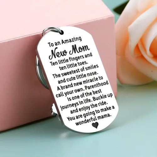 Vista 6 de Regalos de revelación de género, llavero de anuncio de embarazo para nueva mamá, regalos de baby shower, regalo para madres primerizas, regalo