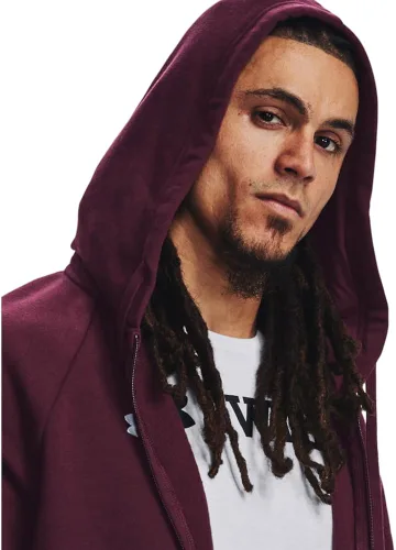 Vista 3 de Under Armour Rival - Sudadera de vellón para hombre, con capucha y cierre con cremallera completa