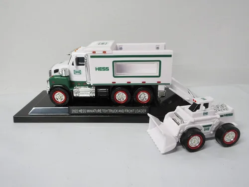 Vista 5 de Hess Mini colección Toy Truck 2022 - Camión de bomberos, helicóptero y camión con cargador frontal