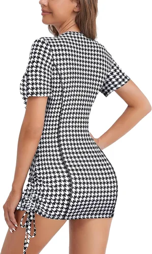 Vista 4 de LURANEE Camiseta de protección contra erupciones de manga corta para mujer, UPF 50+ lateral, ajustable, traje de baño, tallas S-XXL