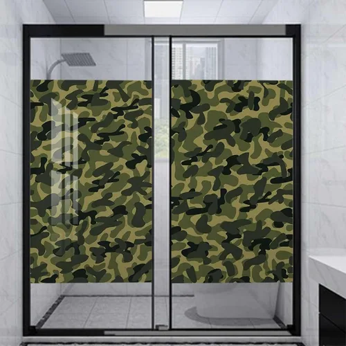 Vista 9 de Película de privacidad para ventana, color negro y naranja, autoadhesiva para bloqueo UV, control de calor, calcomanías de vidrio, silueta