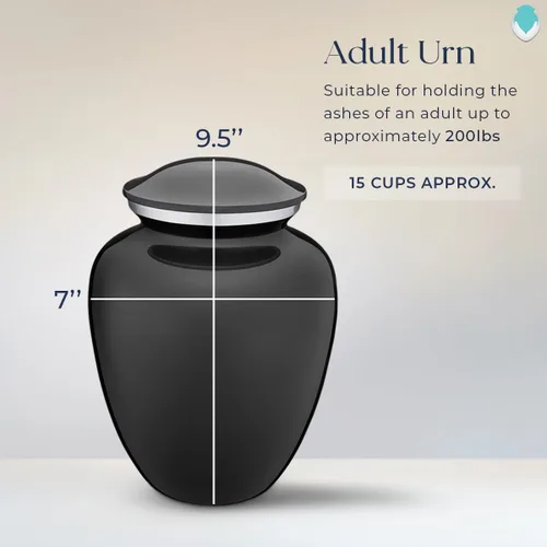 Vista 3 de Geturns Embrace - Urnas de cremación personalizadas para adultos para cenizas humanas, urna funeraria negra grande para hombres y mujeres, 200 libras