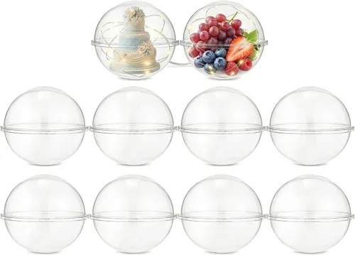 Vista 6 de CALLARON - 10 recipientes transparentes para tartas de 5.11 pulgadas con forma de bola, cajas para pasteles