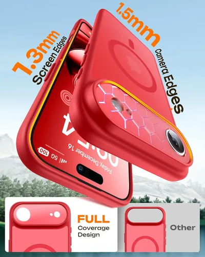 Vista 112 de TOCOL Funda para iPhone 11, compatible con Magsafe, protección completa de cámara, imanes integrados, protección contra caídas, funda translúcida