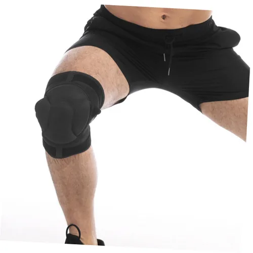 Vista 5 de NOLITOY Rodilleras multiusos, material de esponja, apto para jardinería, baile, deportes, hombres y mujeres, negro, grande