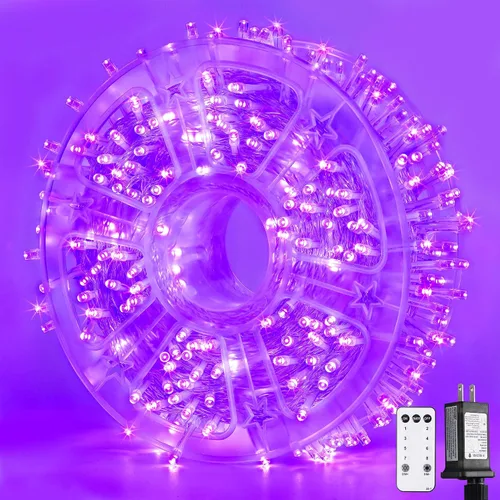 Vista 45 de JMEXSUSS 200 luces LED de Pascua al aire libre e interior para decoraciones, 66 pies conectables pastel luces de Pascua cadena de alambre