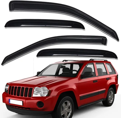Vista 5 de Lightronic Visera de Ventana de Ventilación Automática Extra Duradera con Clip en Canal, Compatible con Jeep Grand Cherokee 2005-2010, Protección UV