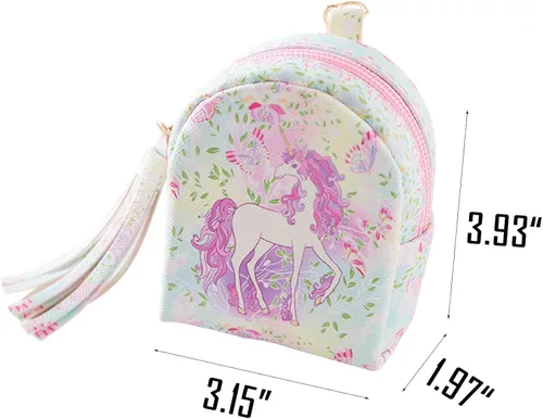 Vista 4 de DRESHOW Unicorn Gifts for Girls Drawstring BackpackMake Up Bag Unicorn Set Children Party