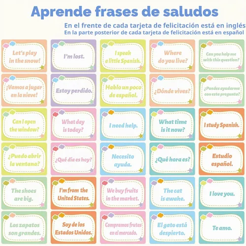 Vista 4 de Ceiba Tree Spanish Flash Cards 100 English to Spanish Bilingual Flashcards