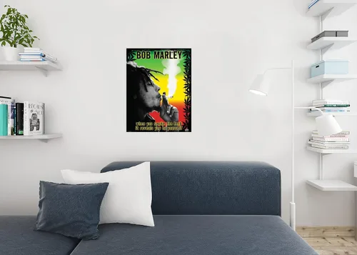 Vista 4 de Póster musical con cita de Bob Marley Smoke the Herb (24x36)