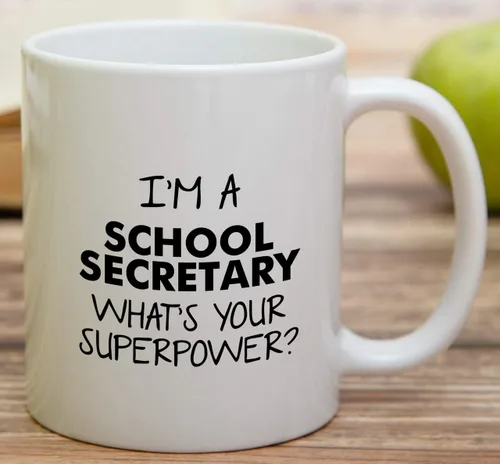 Vista 3 de Retreez Taza divertida – I'm a School Secretary What's Your Superpower? Tazas de café de cerámica de 11 onzas – Divertido, sarcasmo, motivacional
