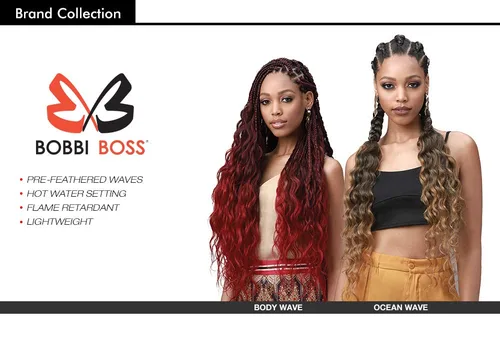 Vista 5 de Bobbi Boss - Trenzas de pelo sintético preemplumadas, 3 puntas King Wave Ocean Wave de 28 pulgadas (paquete de 5, 1)