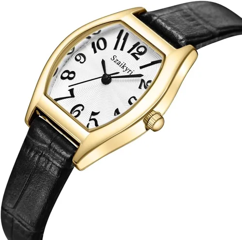 Vista 9 de Reloj Szaikyri en Forma de Barril para Mujeres con Números Árabes Fáciles de Leer, Reloj de Vestir para Damas