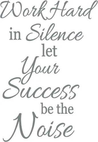 Vista 3 de Pegatina de pared de 24.0 x 16.0 in con texto en inglés "Work Hard in Silence Let You Success Be The Noise Wall Decal