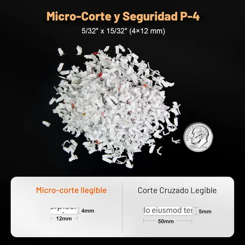 Vista 4 de Bonsaii Trituradora de papel de alta resistencia de microcorte de 120 hojas Tono plata