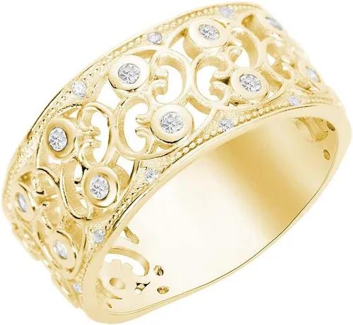 Vista 7 de CloseoutWarehouse Anillo de plata de ley con circonita cúbica transparente y filigrana (viene en colores)