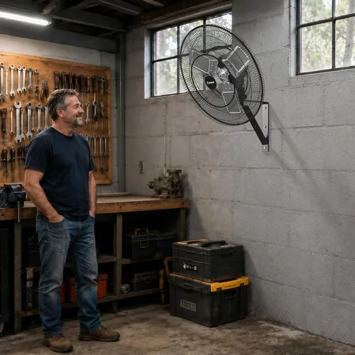 Vista 8 de Amico Ventilador de montaje en pared de 24 pulgadas con control remoto
