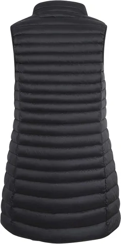 Vista 2 de ELFJOY Chaleco de plumón medio largo para mujer, chaleco ligero acolchado, chaqueta elegante rompevientos, Blanco