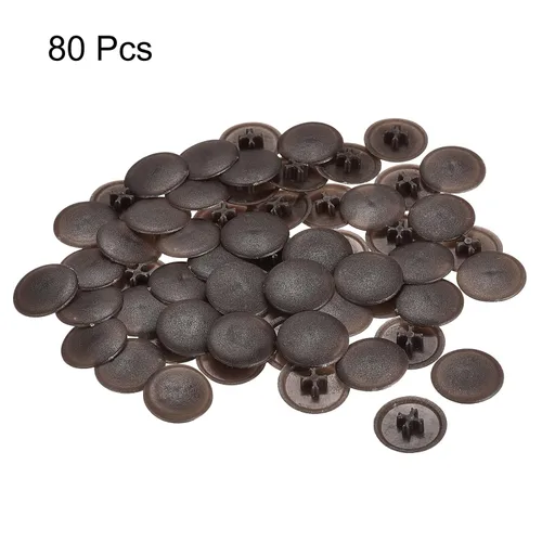 Vista 3 de uxcell Cubiertas de tapa de rosca, 80 piezas de 0.657 x 0.169 in de plástico para tornillos de rosca Phillips Cam Tornillo autorroscante, marrón café