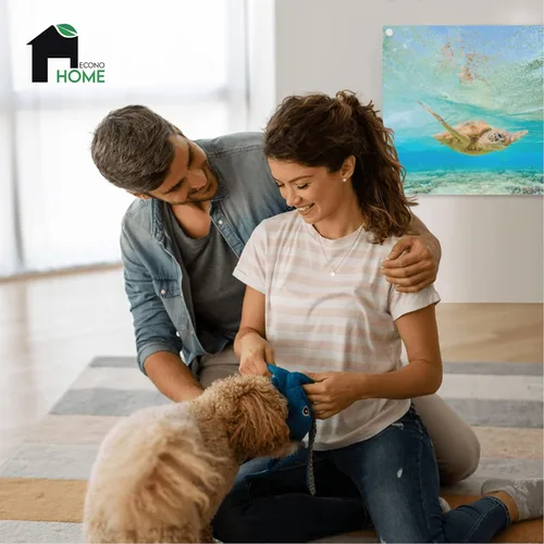 Vista 5 de EconoHome Panel de calentador de espacio para montaje en pared, con termostato, calentador de convección de 400 vatios, ideal para habitaciones