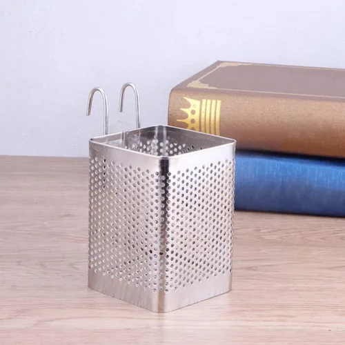 Vista 5 de SHERCHPRY 2 piezas de utensilios de cocina, soporte para palillos, cesta de secado de acero inoxidable con gancho para colgar cubiertos