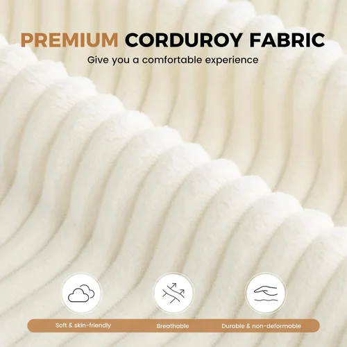 Vista 3 de Sofá modular sin hueso de nube de 112 pulgadas en forma de L, moderno sofá modular con cojín en capas, sofás de pana convertibles sin montaje