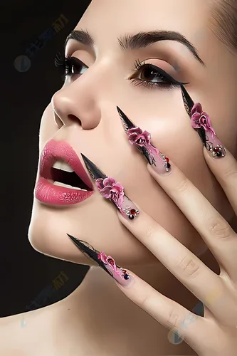 Vista 7 de Uñas postizas a presión en forma de almendra, uñas postizas medianas y brillantes, uñas adhesivas con punta francesa, cobertura completa, uñas
