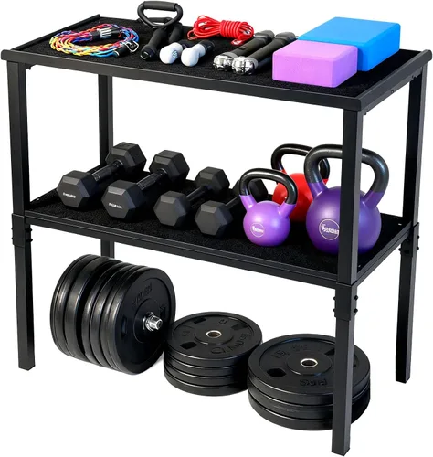 Vista 4 de Adjustable Dumbbell/Kettlebell Rack Stand 500-800LB Heavy Duty