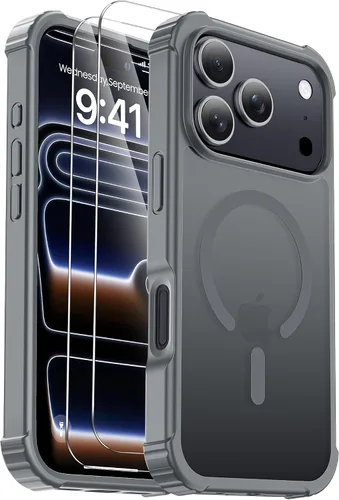 Vista 14 de Funda para iPhone Air [compatible con MagSafe] [2 protectores de pantalla] [prueba de caídas de grado militar] Funda magnética resistente