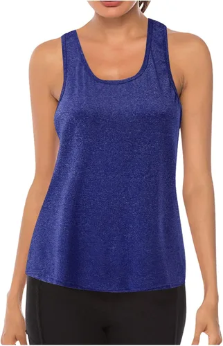 Vista 2 de Workout Tank Tops for Women Dry fit Sleeveless Shirts Yoga Top Athletic T-Shirt Mesh Racerback for Sport Gym Running