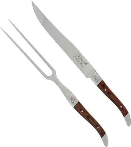 Vista 12 de French Home Laguiole - Cuchillo de pan de madera de Pakka negro con tabla de pan de bambú