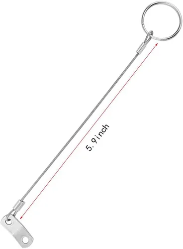 Vista 2 de brandname Wwxuanke - Cordón de acero inoxidable 316, cable de seguridad, hardware marino para prevención de pérdidas, 1 bucle con anillo