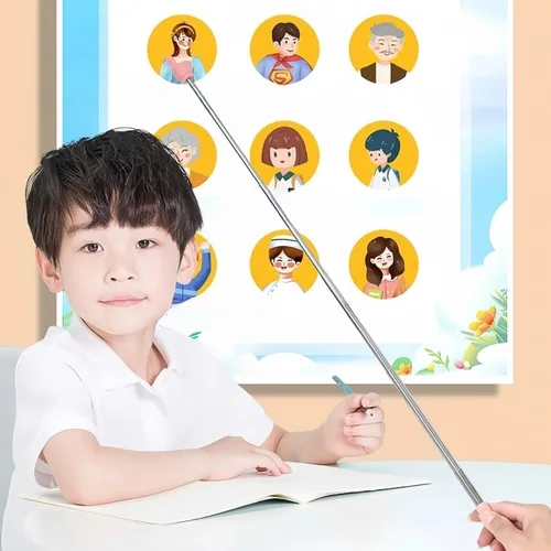 Vista 6 de Puntero retráctil para maestros de aula, puntero de mano extensible, palillo de lectura de mini dedo, forma de dedo para lectura de estudiantes