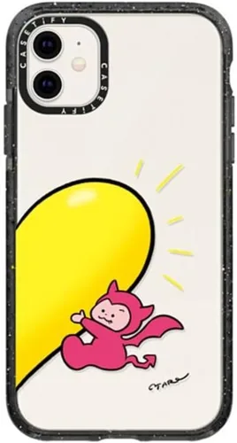 Vista 69 de Funda Impact de CASETiFY para iPhone 11 - Tiempo A Solas de Esther Kim - Negro Claro