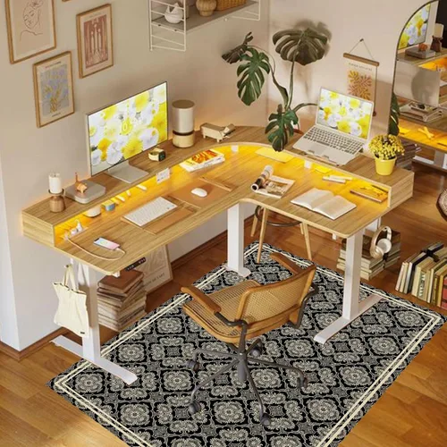 Vista 2 de Tapete para silla de oficina para piso de madera dura, 36"x48" tapete antideslizante para silla de escritorio para pisos duros, alfombra