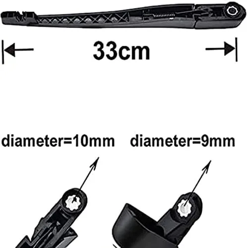 Vista 4 de Rear Wiper Arm Blade kit Replacement, for Opel Zafira B MK2 2005-2014 14" Rear Wiper Blade Wiper Arm