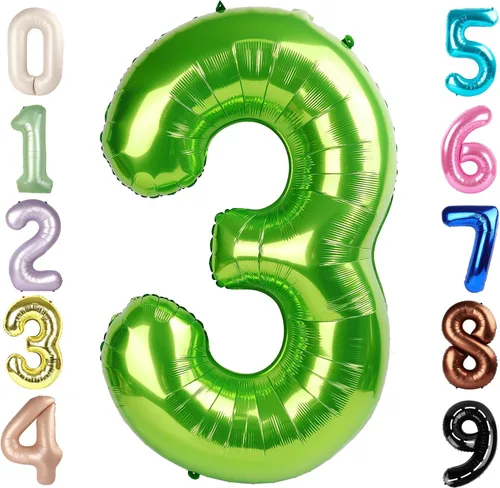 Vista 162 de Globos del números 0 de 40 pulgadas para formar los números 10, 20, 30, 40, 50, 60, 70, 80, 90, 100, para decoración de cumpleaños, bodas, eventos