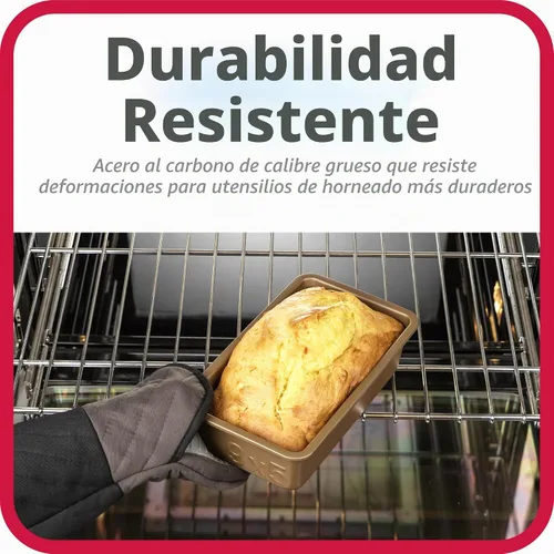 Vista 2 de GoodCook BestBake - Molde para pan de acero al carbono texturizado antiadherente, 9 x 5 pulgadas, bronce